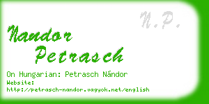 nandor petrasch business card